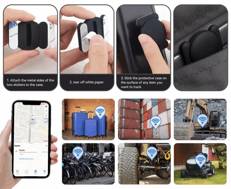 Tracker attached to luggage, bags and everyday items